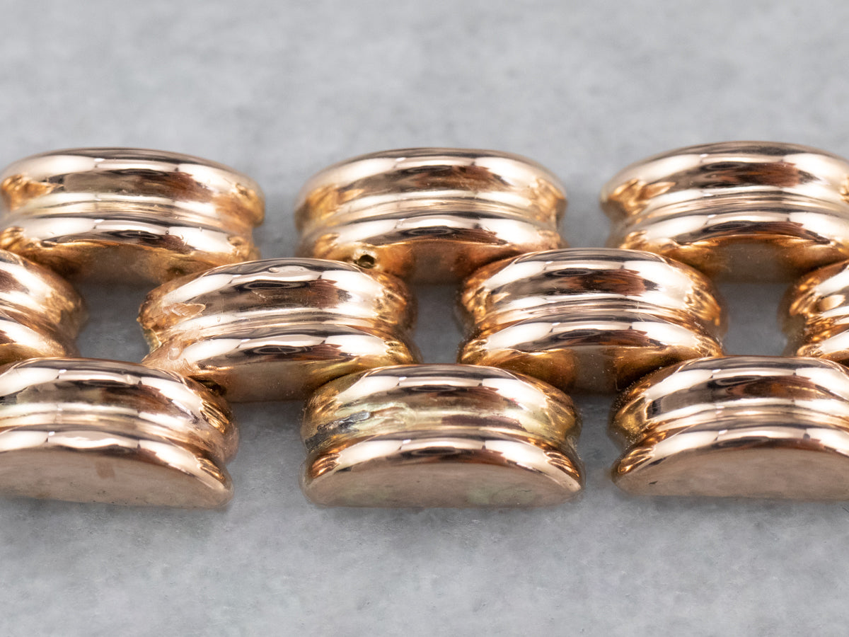 14K Rose Gold Gate Link Bracelet