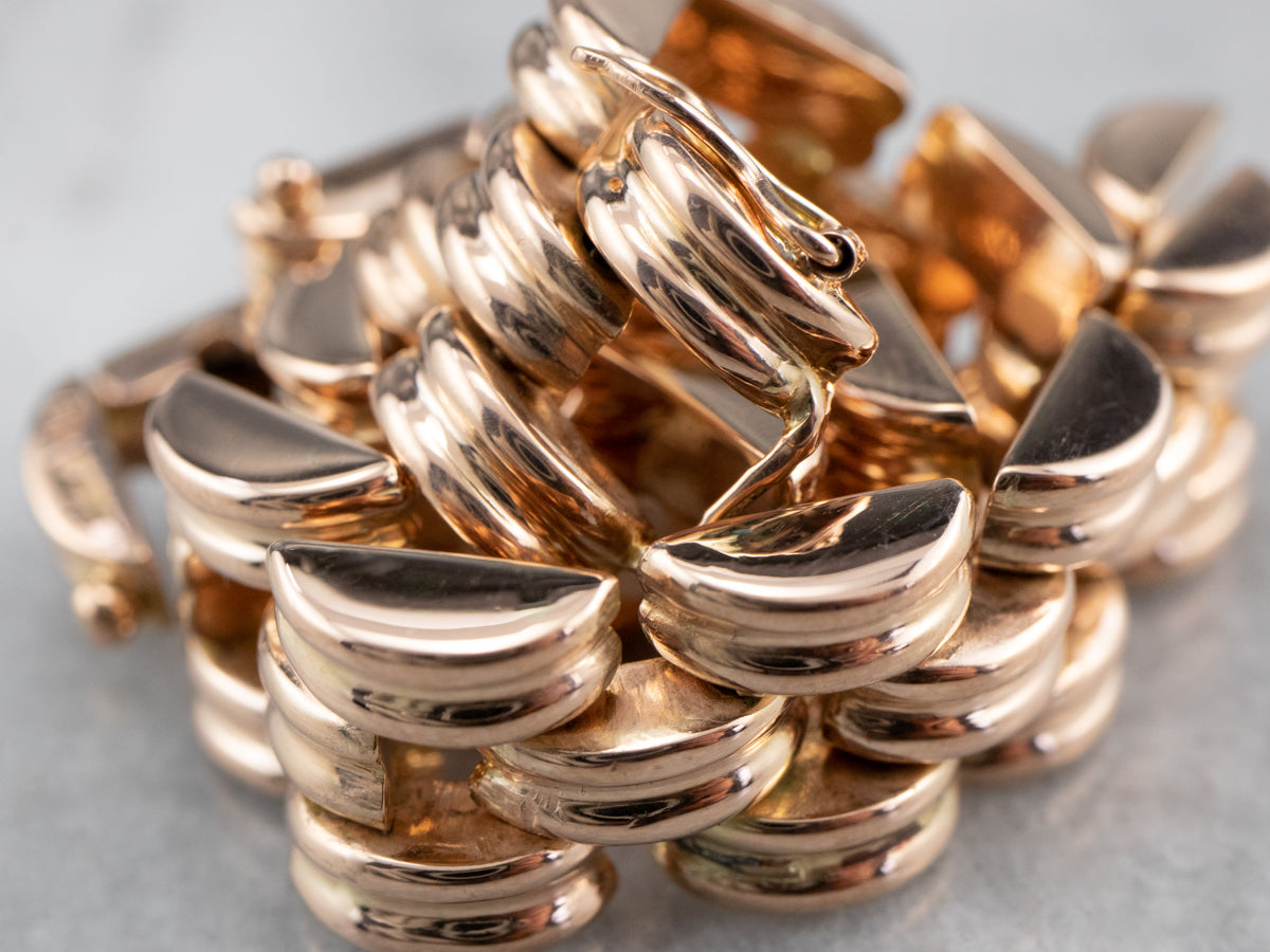 14K Rose Gold Gate Link Bracelet