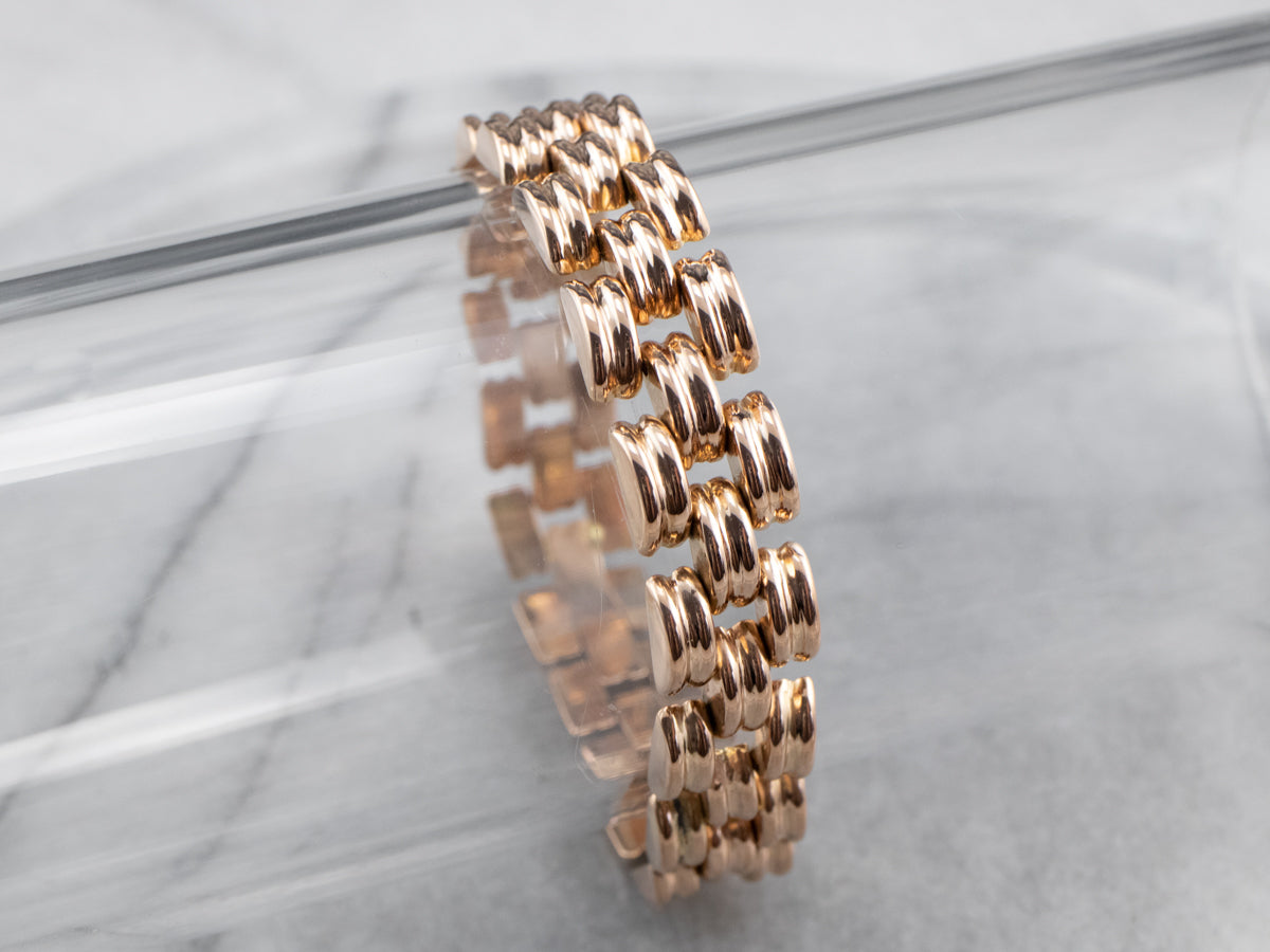 14K Rose Gold Gate Link Bracelet
