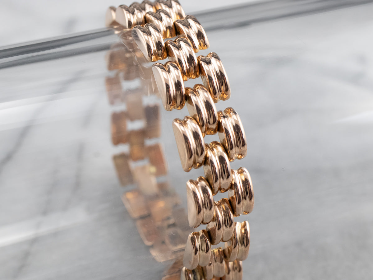 14K Rose Gold Gate Link Bracelet