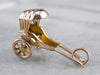 Vintage Gold Rickshaw Charm Pendant