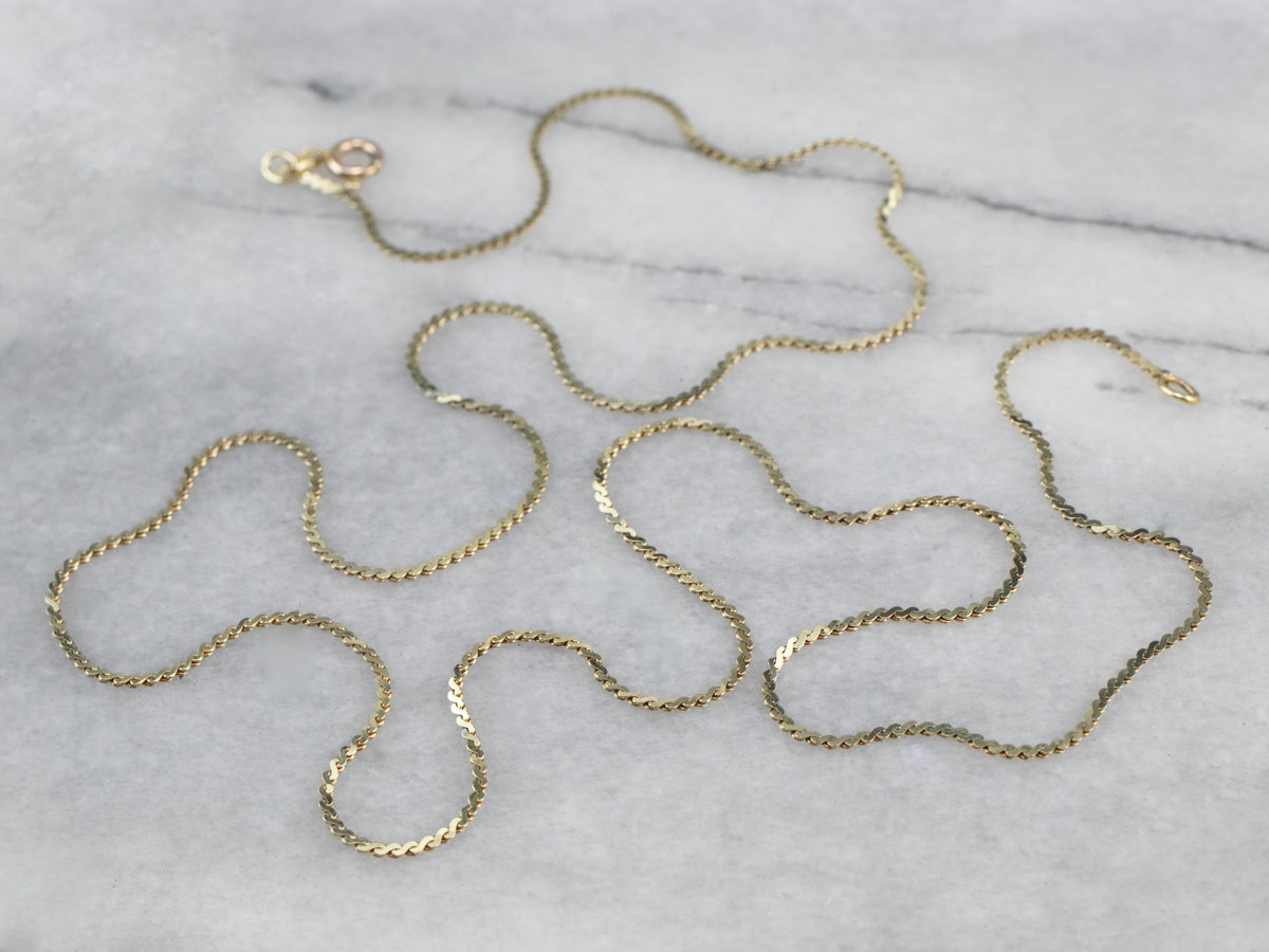 Yellow 14K Gold Serpentine Chain