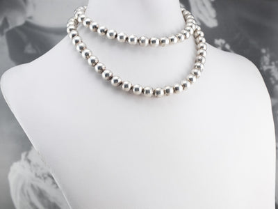Sterling Silver Beaded Ball Necklace