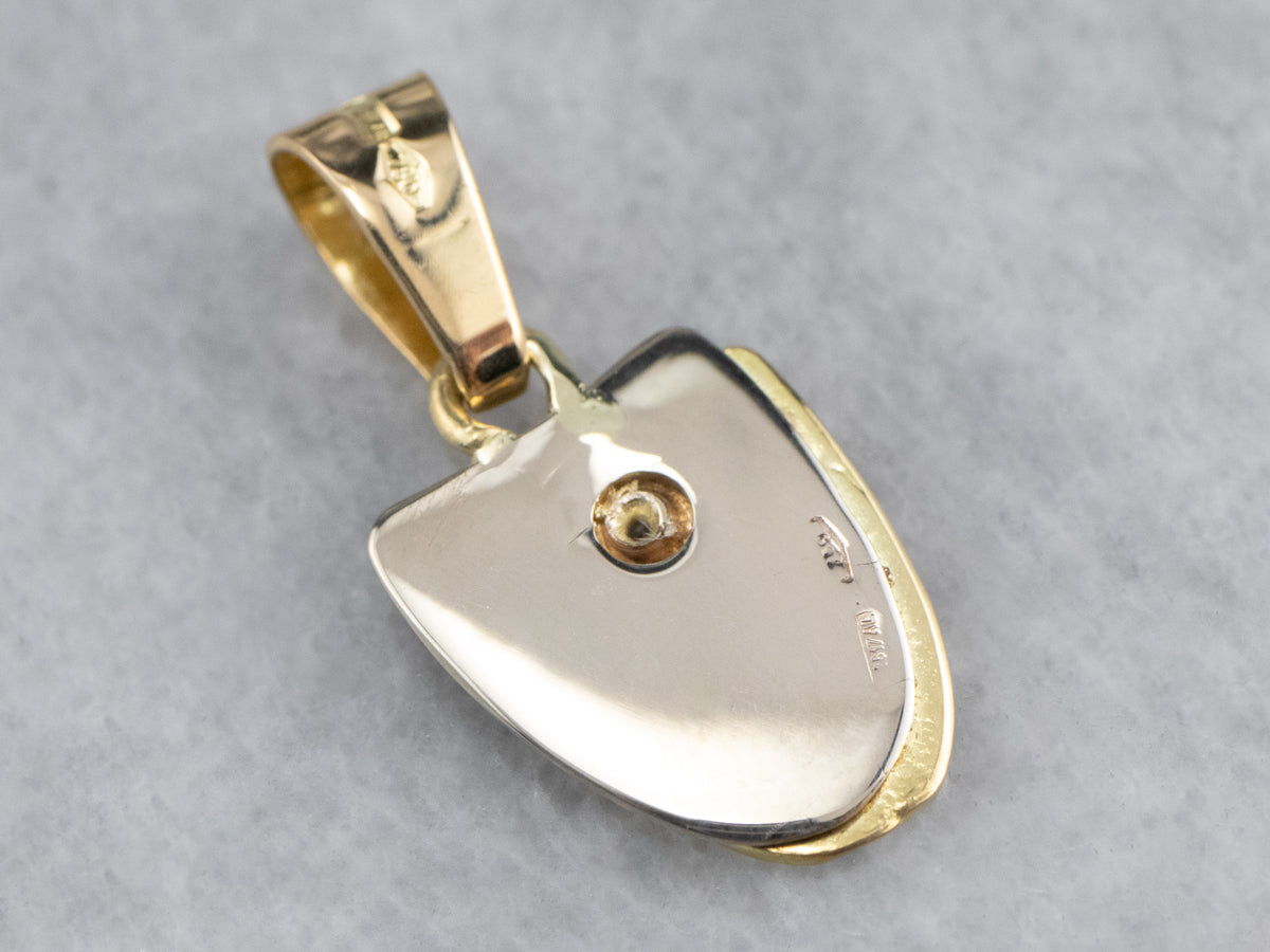 18K Gold Single Diamond Mask Charm