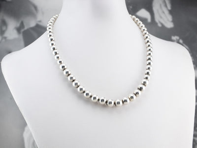 Buy the Men's White and Gray Howlite Silver Beaded Necklace | JaeBee