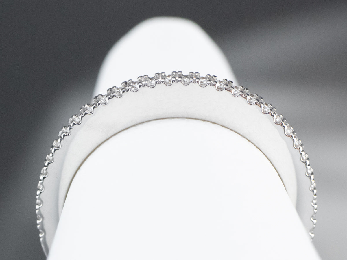 Thin Diamond White Gold Wedding Band