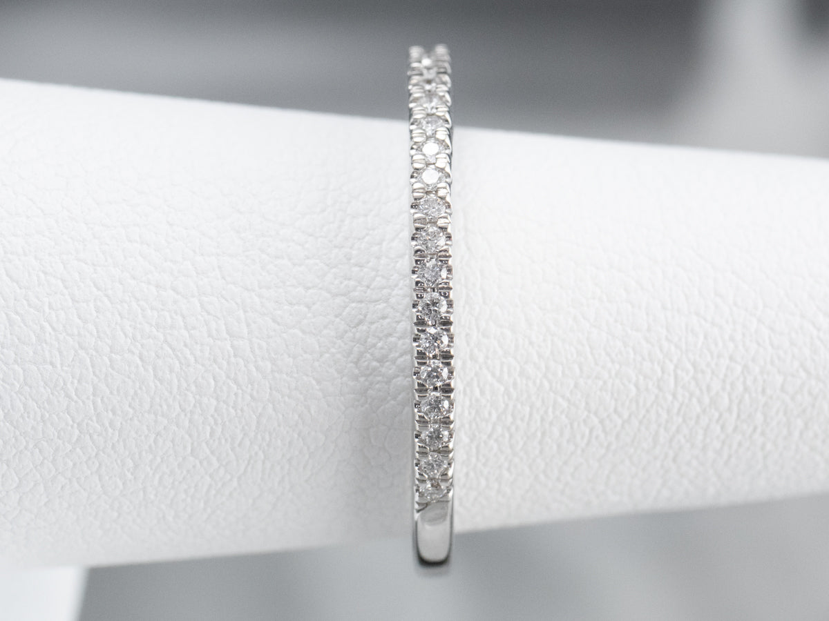 Thin Diamond White Gold Wedding Band