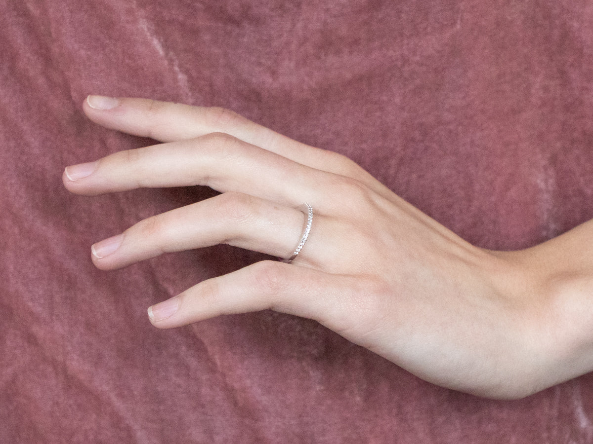 Thin Diamond White Gold Wedding Band