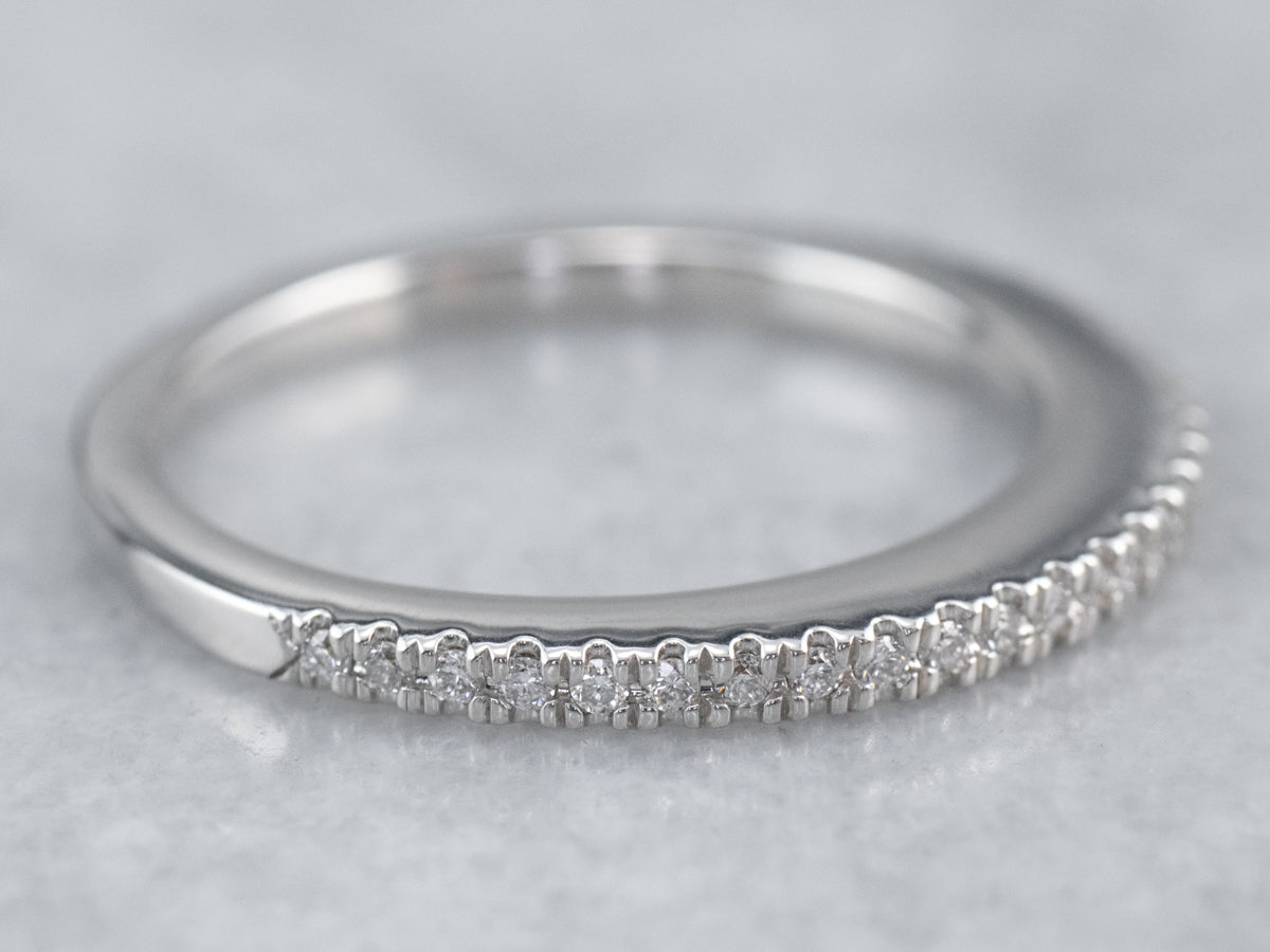 Thin Diamond White Gold Wedding Band