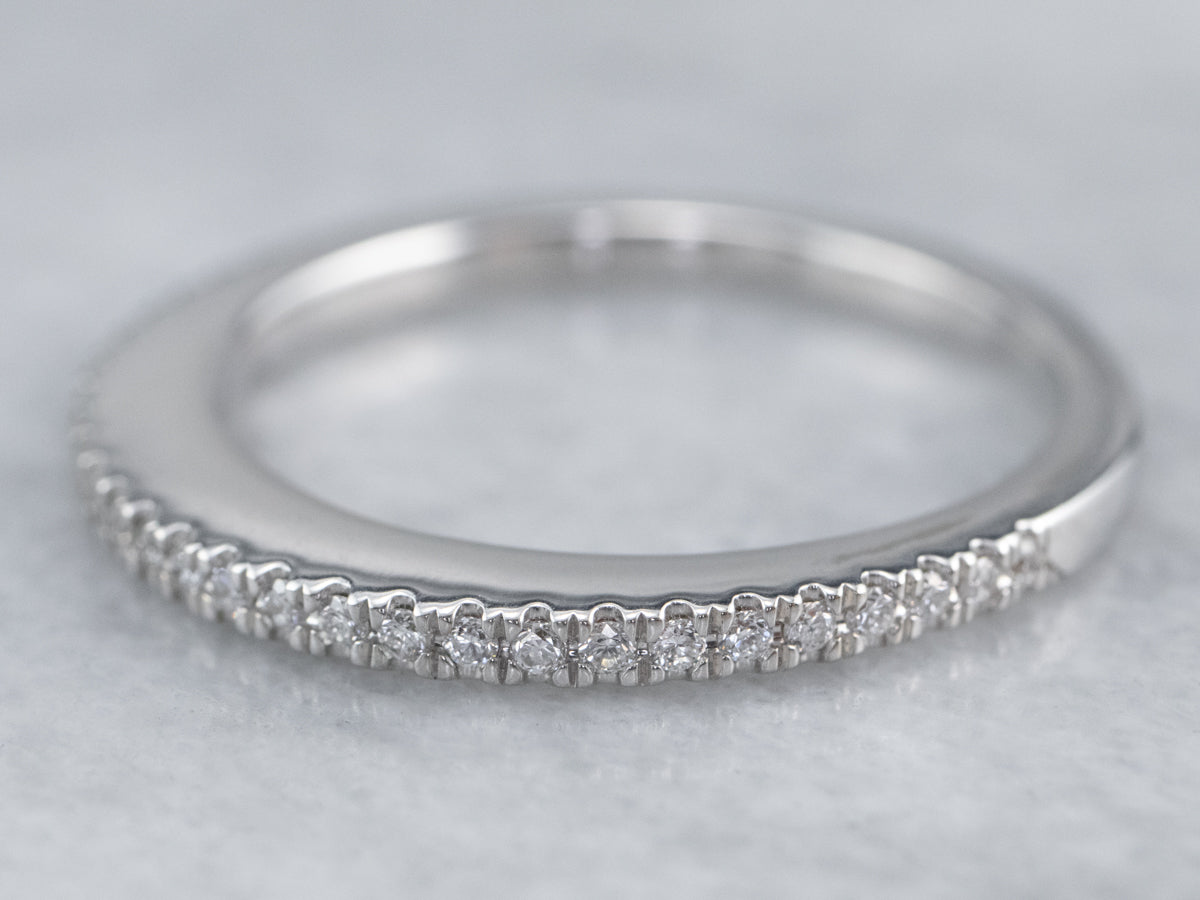 Thin Diamond White Gold Wedding Band