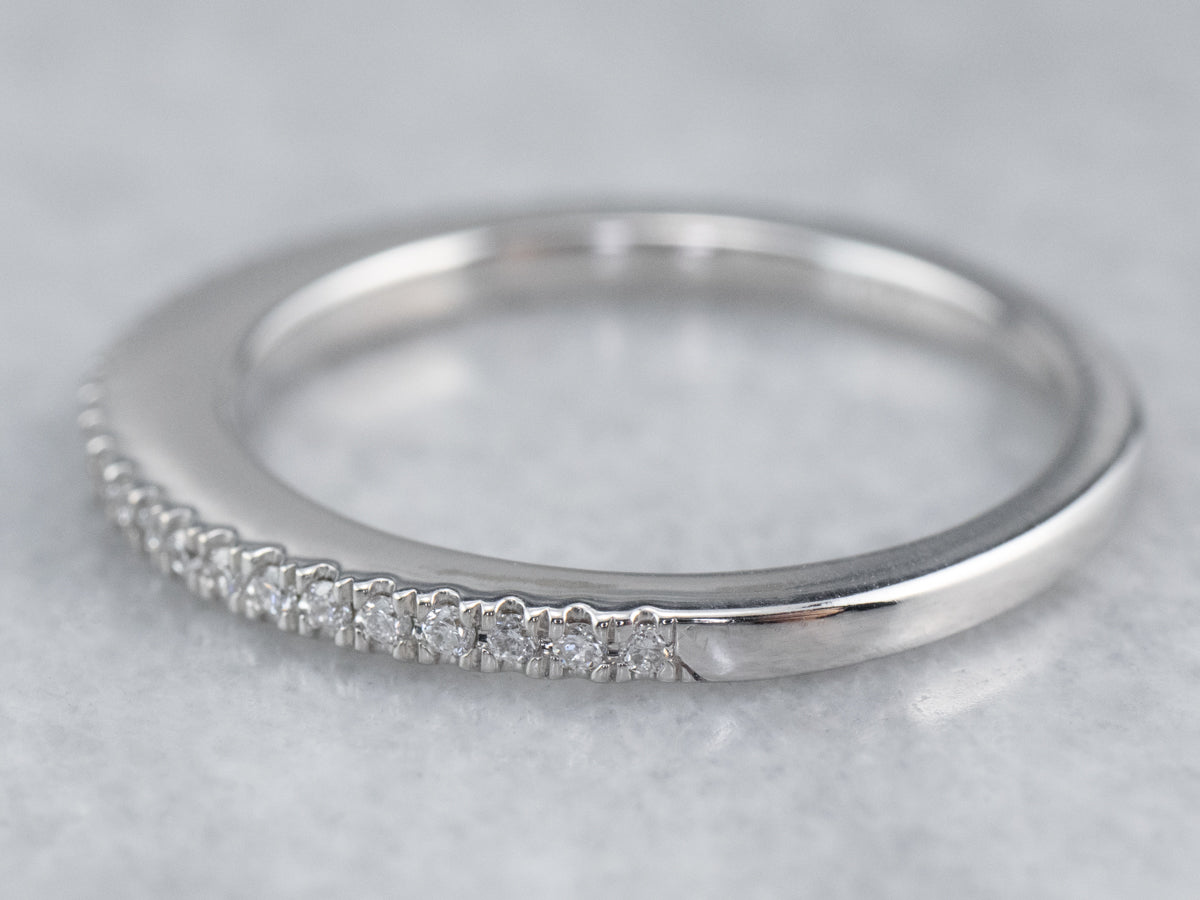 Thin Diamond White Gold Wedding Band