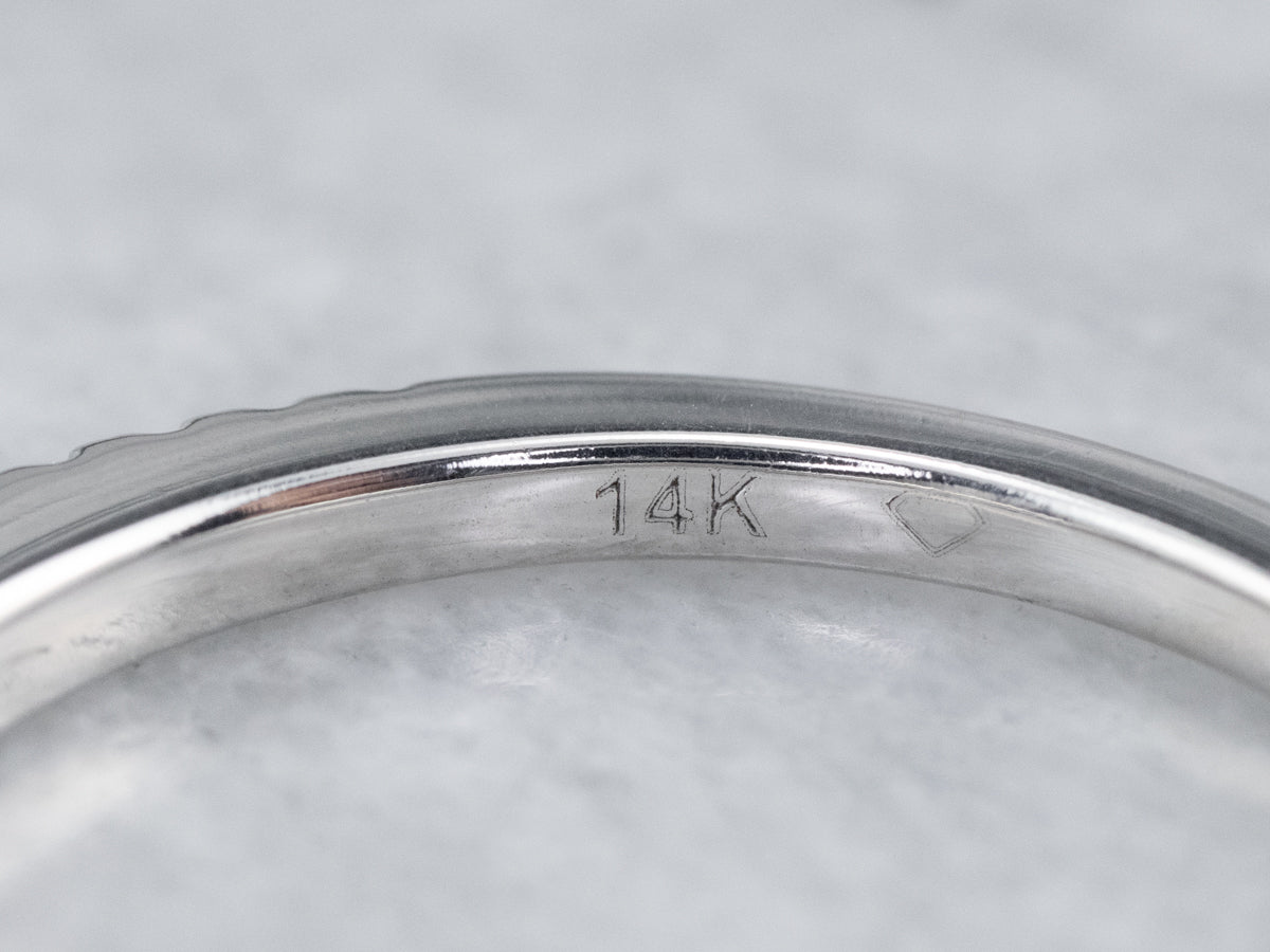 Thin Diamond White Gold Wedding Band