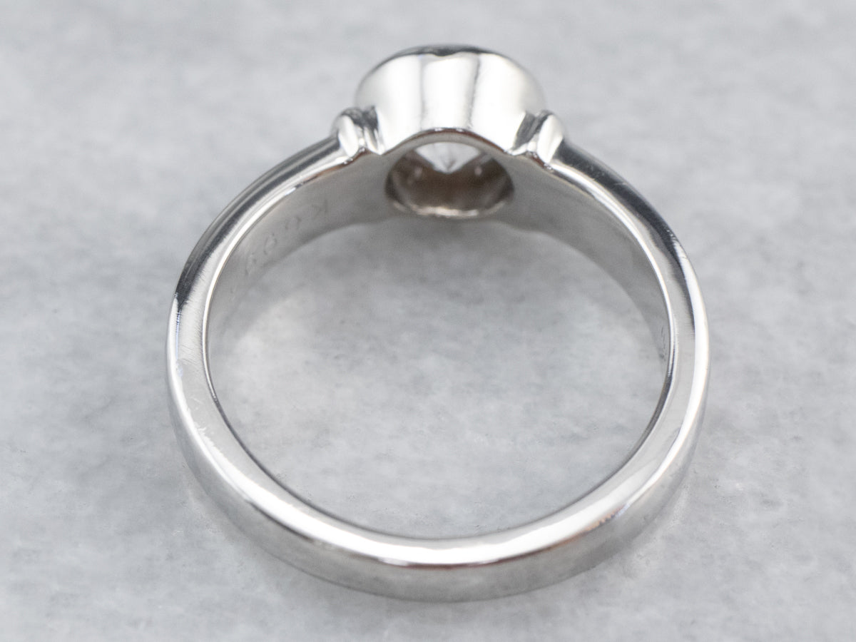 Bezel Set Diamond Platinum Solitaire Engagement Ring