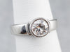 Bezel Set Diamond Platinum Solitaire Engagement Ring