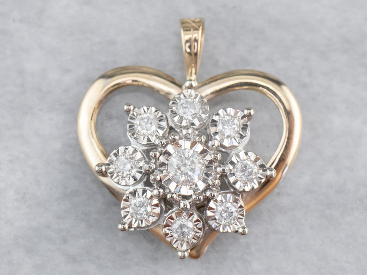 Diamond Gold Heart Pendant