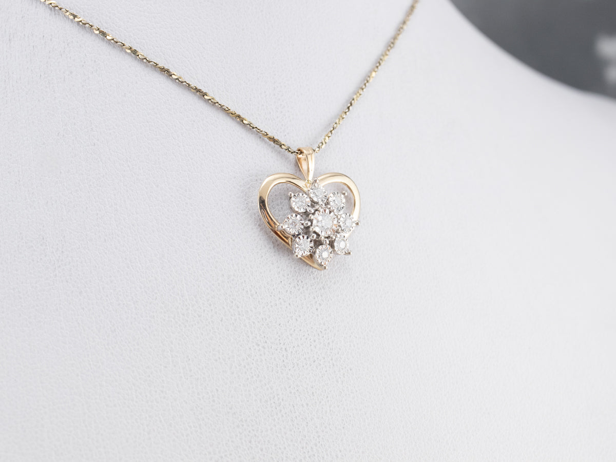 Diamond Gold Heart Pendant
