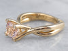 18K Gold Morganite and Diamond Ring