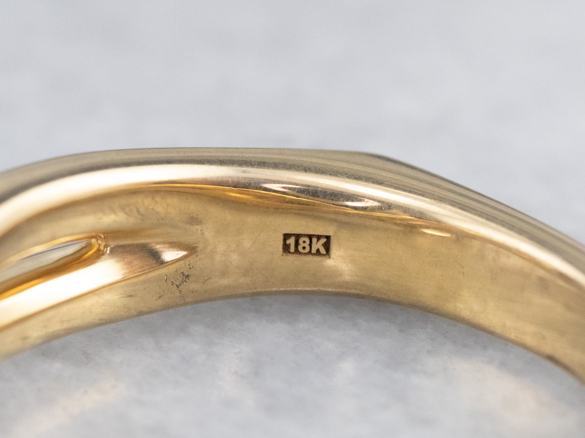 18K Gold Morganite and Diamond Ring