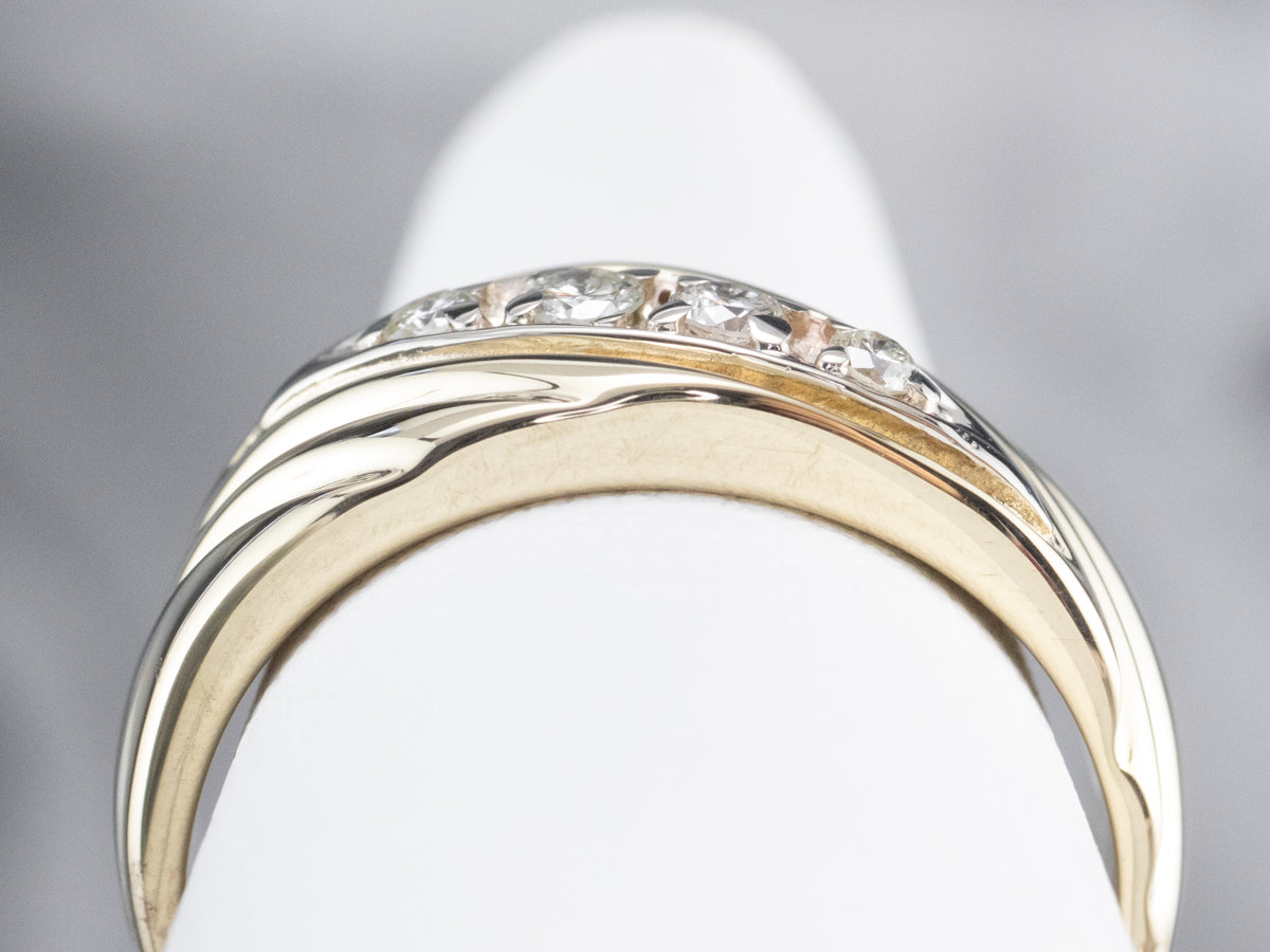 Vintage Gold Diamond Band