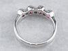 Fine 18K White Gold Ruby and Diamond Band