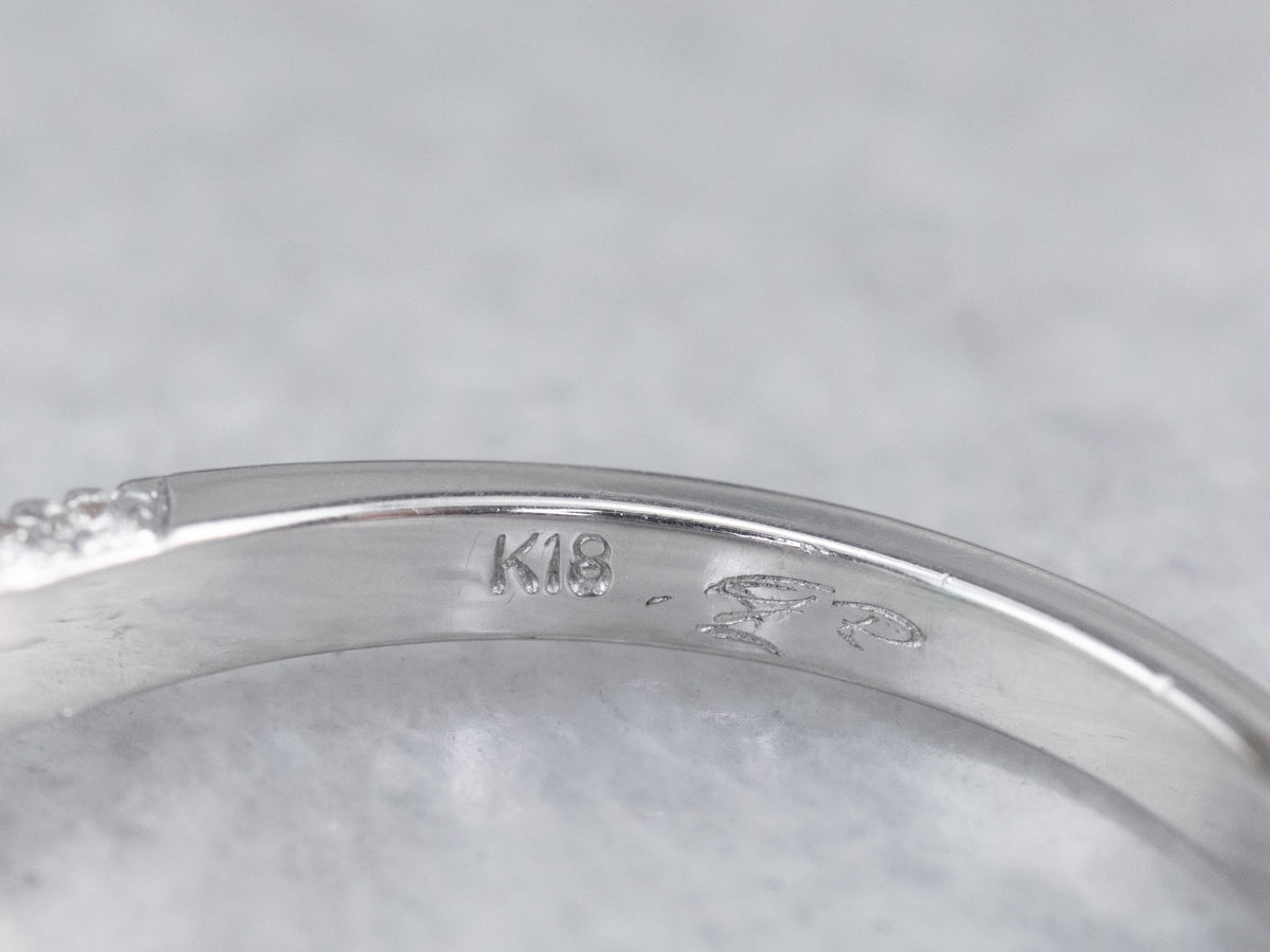 Emerald and Diamond 18K White Gold Ring