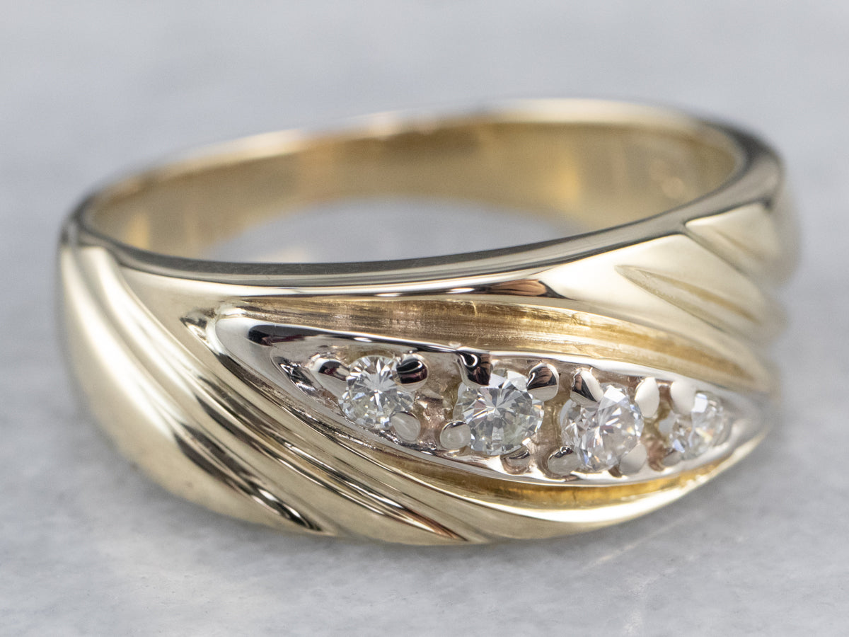 Vintage Gold Diamond Band