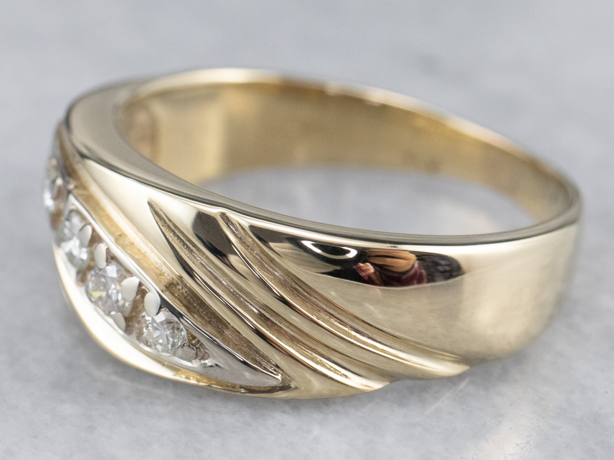 Vintage Gold Diamond Band