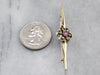 Antique Pink Sapphire Seed Pearl Brooch