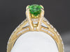 Gold Tsavorite Garnet and Diamond Ring