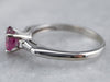 White Gold Pink Sapphire and Diamond Ring