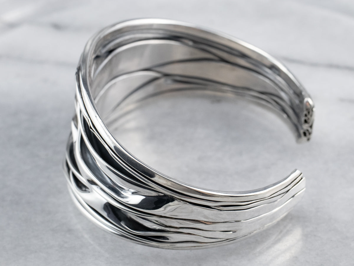 Modernist Sterling Silver Cuff Bracelet