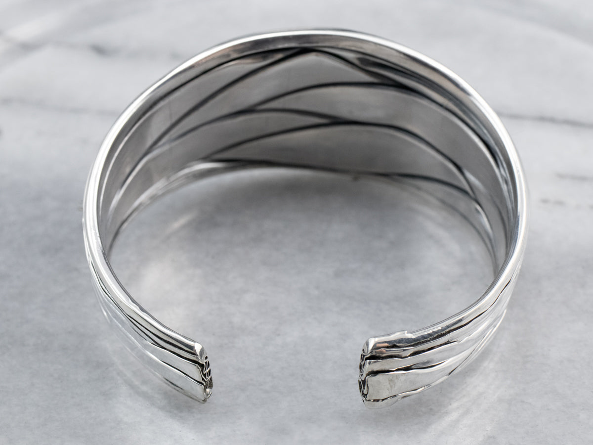 Modernist Sterling Silver Cuff Bracelet