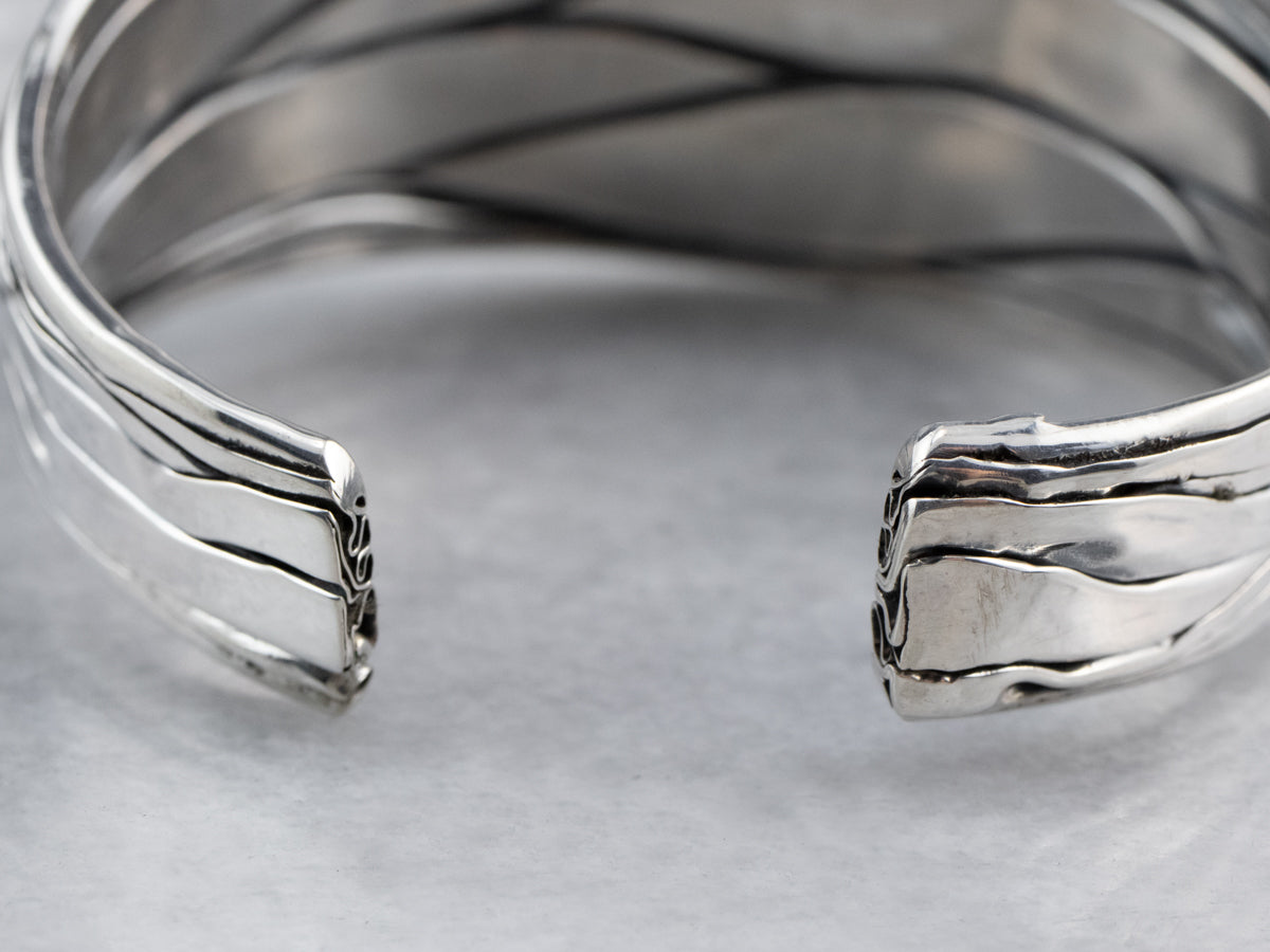 Modernist Sterling Silver Cuff Bracelet