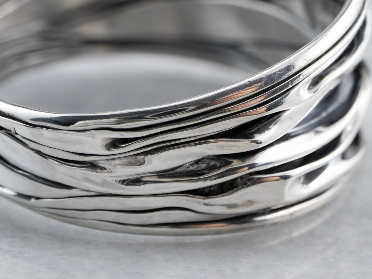 Modernist Sterling Silver Cuff Bracelet
