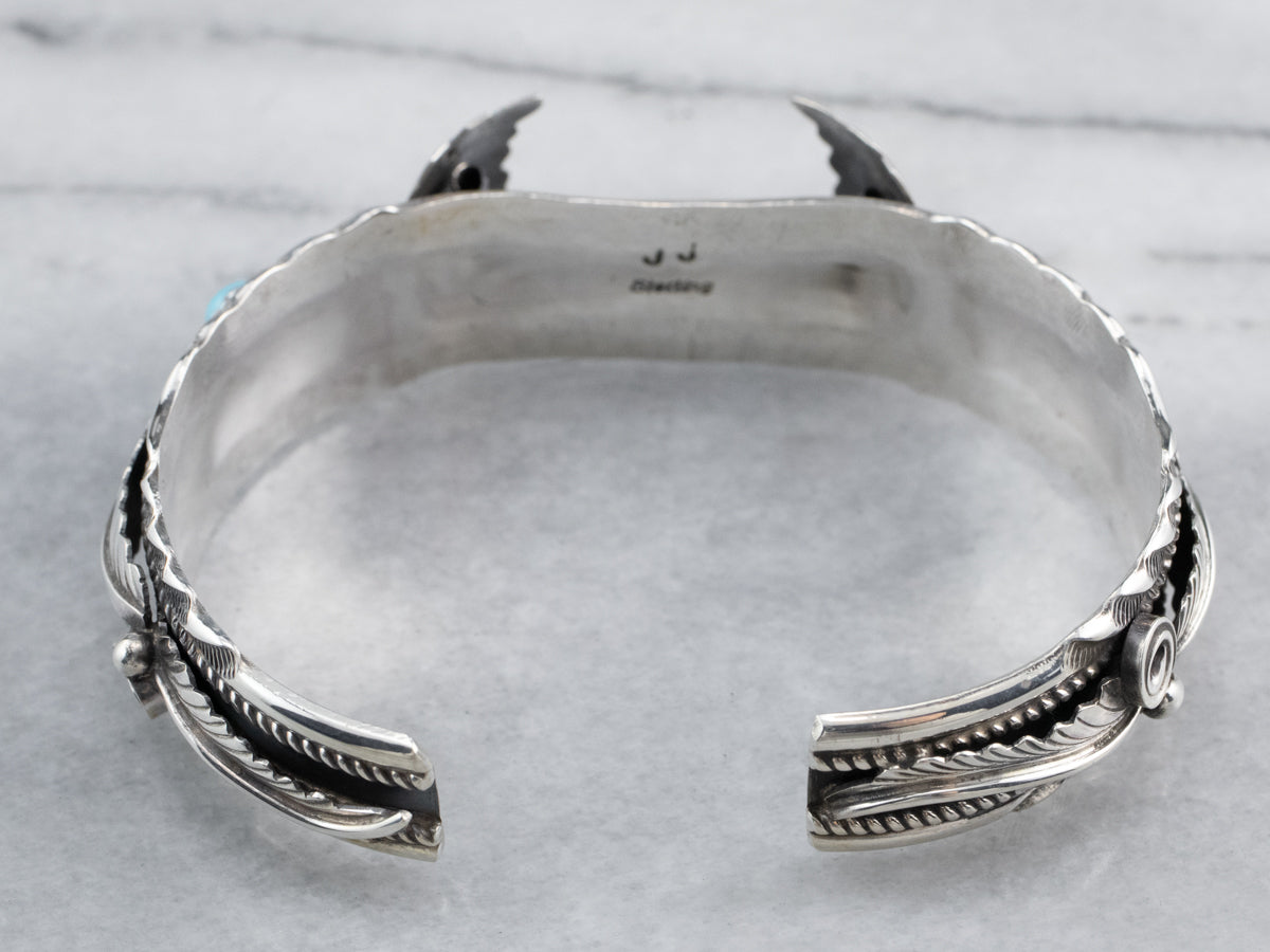 Navajo Turquoise Nugget Sterling Silver Watch Cuff