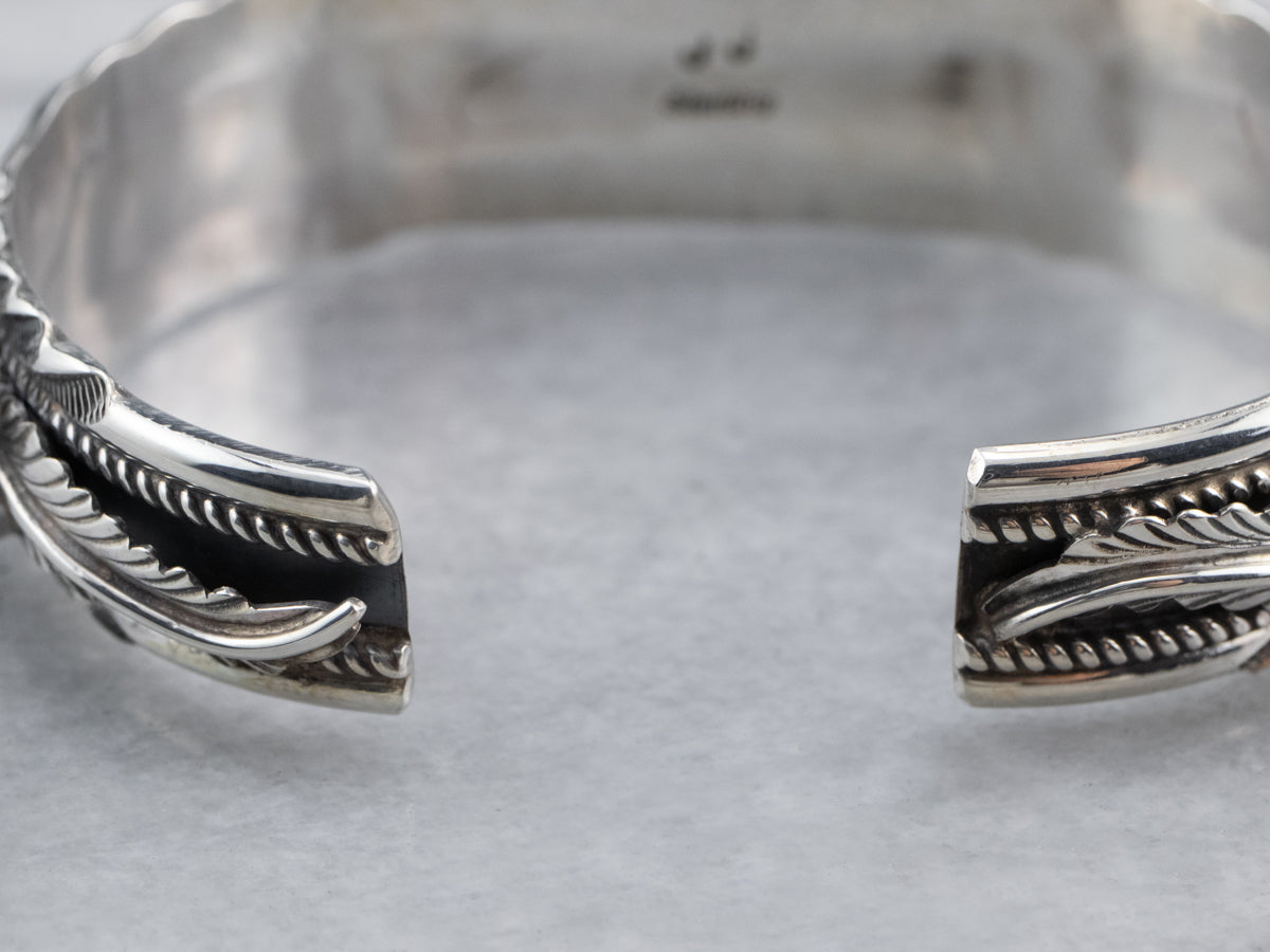 Navajo Turquoise Nugget Sterling Silver Watch Cuff