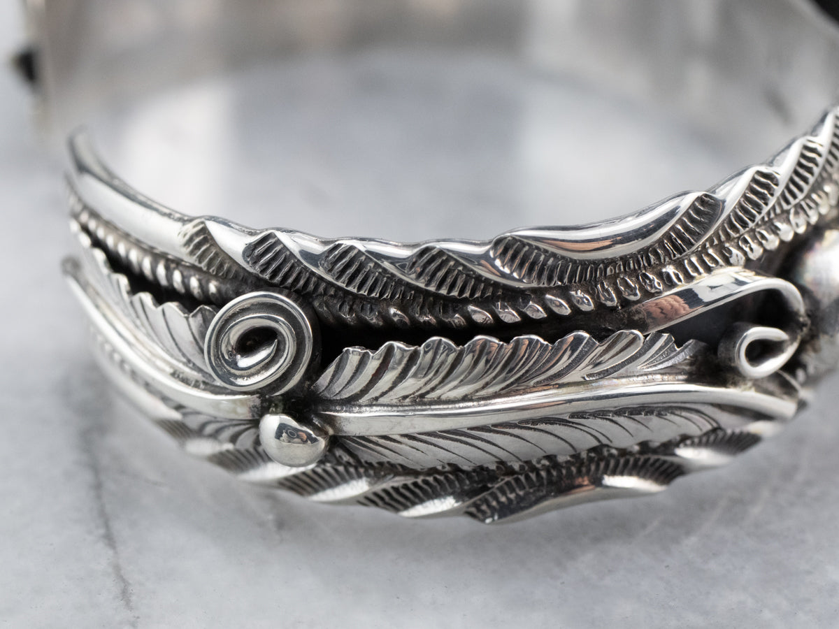 Navajo Turquoise Nugget Sterling Silver Watch Cuff