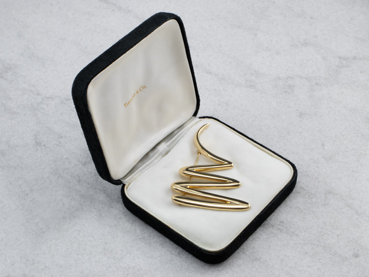 Gold Tiffany & Co Paloma Picasso Zig Zag Pin