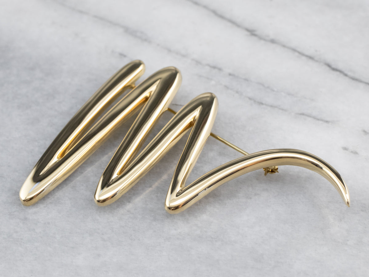 Gold Tiffany & Co Paloma Picasso Zig Zag Pin