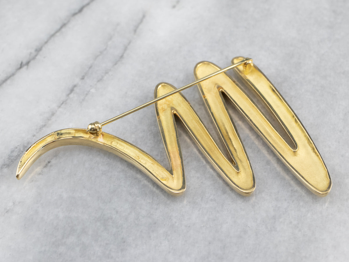 Gold Tiffany & Co Paloma Picasso Zig Zag Pin