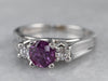 Purple Sapphire Diamond White Gold Engagement Ring