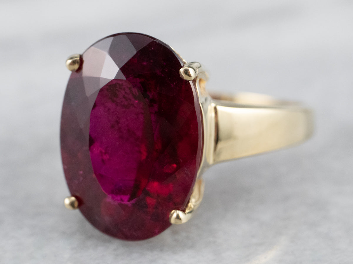 Rubellite Tourmaline Gold Cocktail Ring