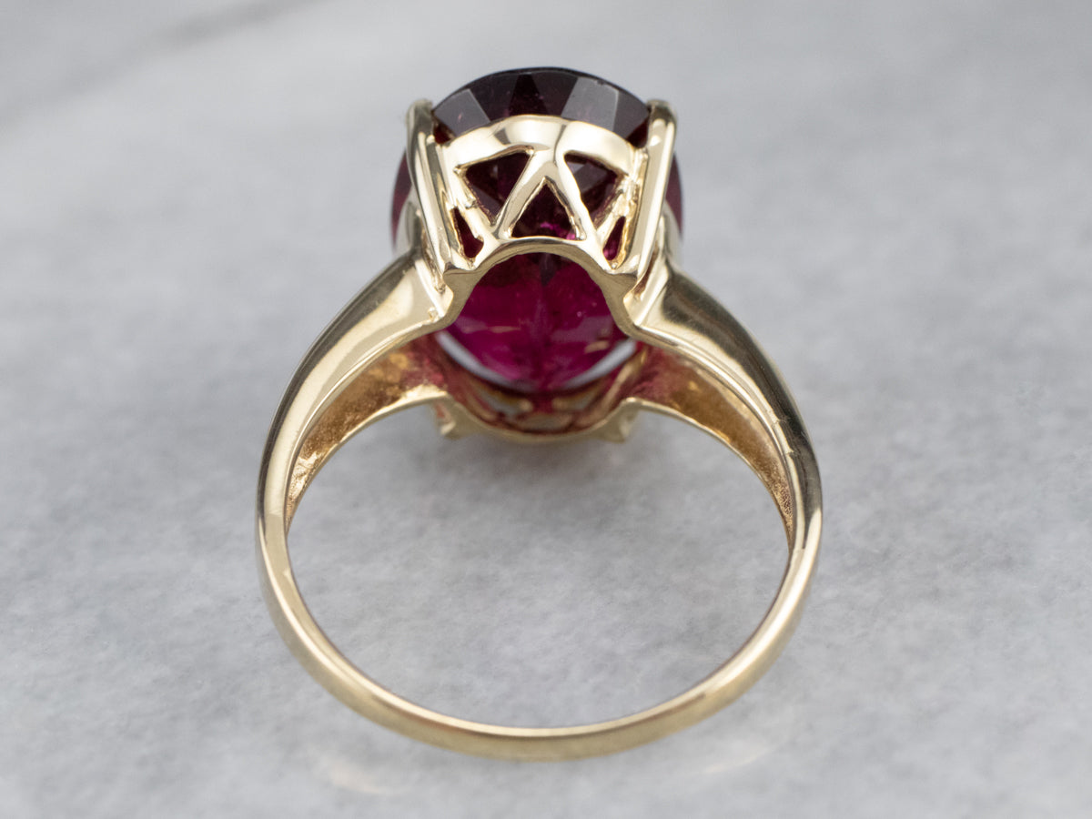 Rubellite Tourmaline Gold Cocktail Ring