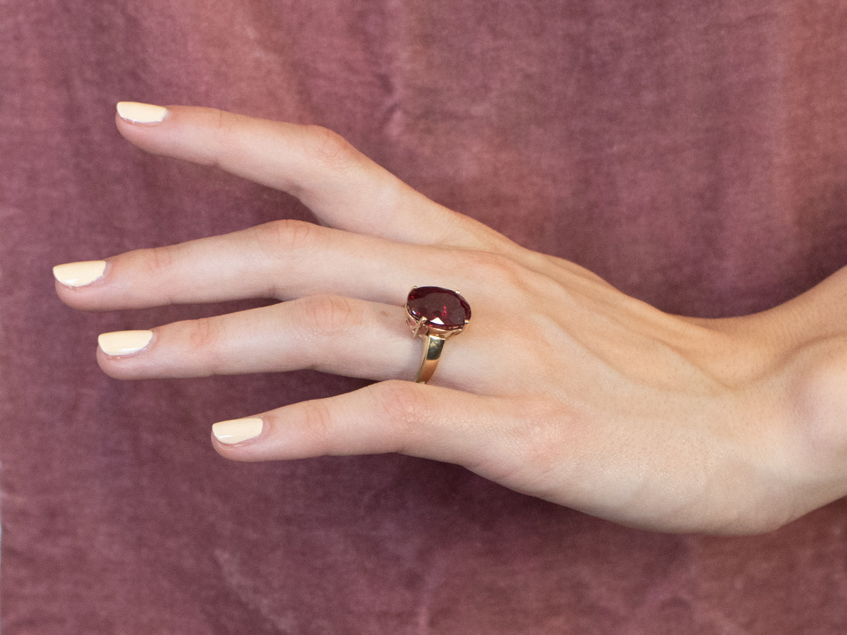 Rubellite Tourmaline Gold Cocktail Ring