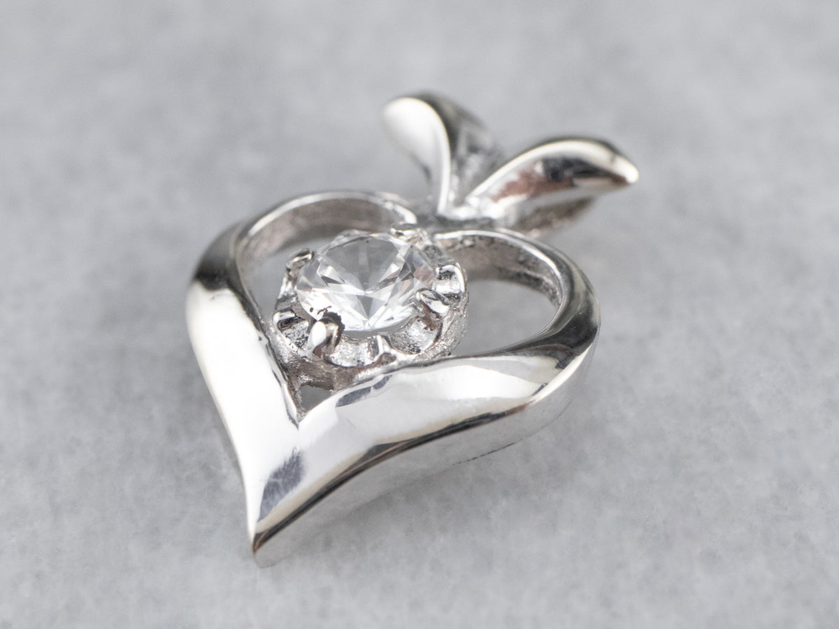 Modern Gold Diamond Heart Pendant