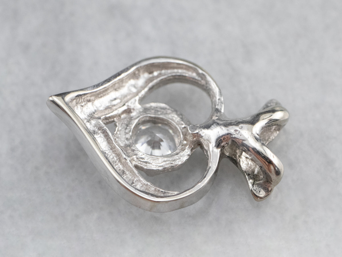 Modern Gold Diamond Heart Pendant