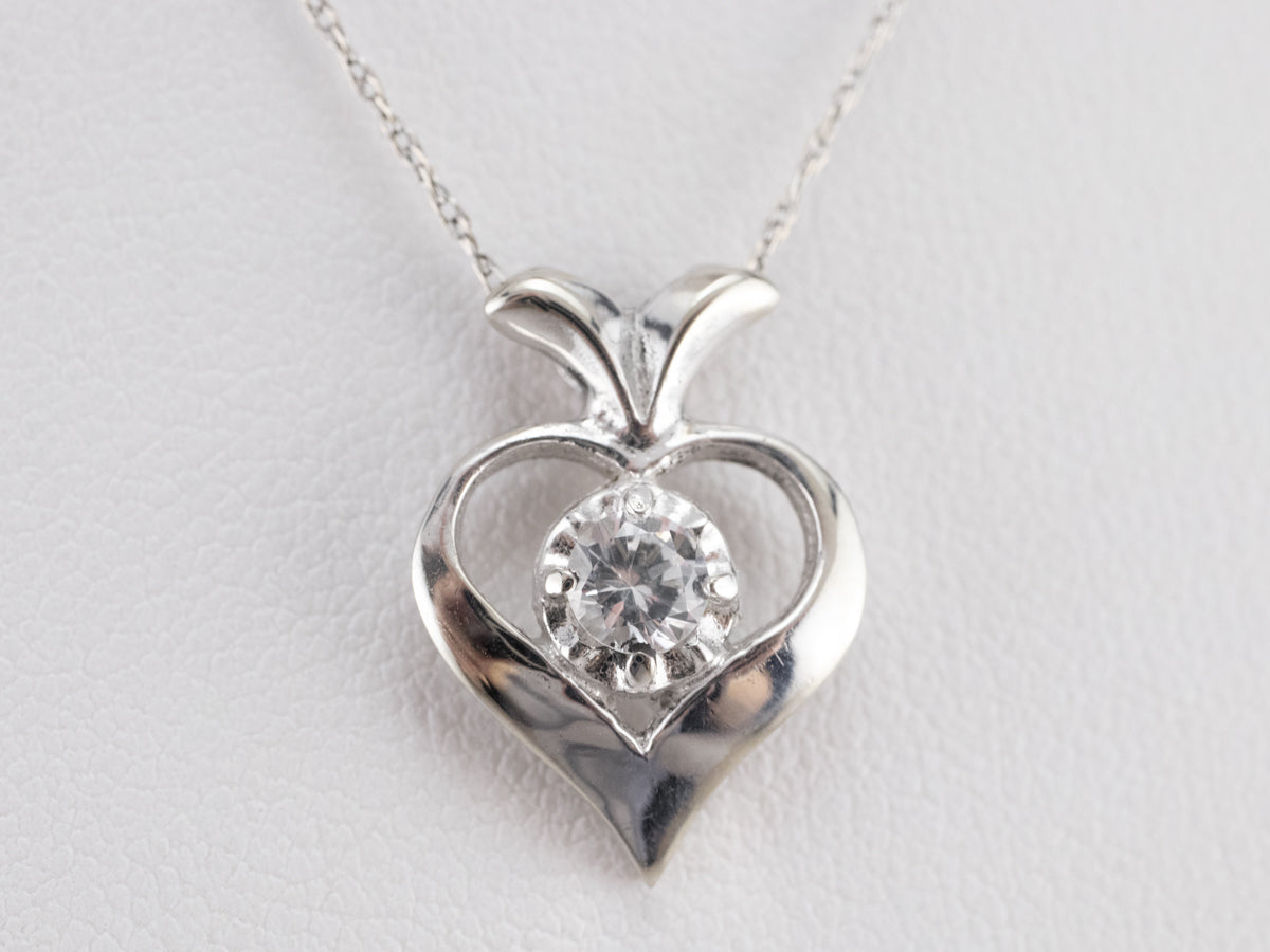 Modern Gold Diamond Heart Pendant