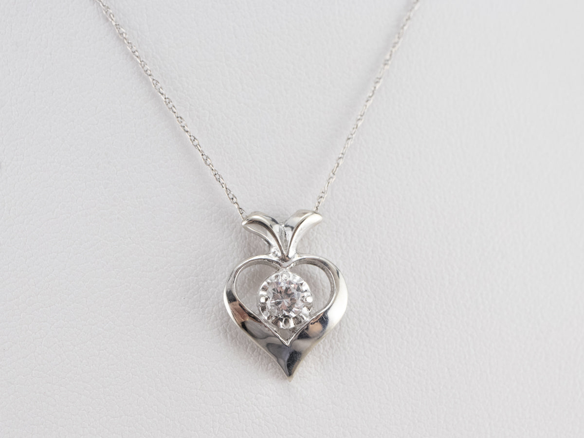 Modern Gold Diamond Heart Pendant