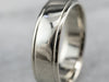 White Gold Lined Edged Wedding Band