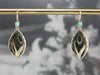 Turquoise and Gold Cufflink Drop Earrings